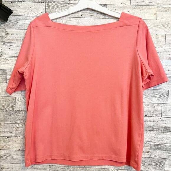 LL BEAN Women's Pink Short Sleeve Knit Top, Size XL - Picture 12 of 16